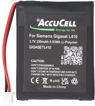 AccuCell Akku passend für Siemens Gigaset L410 Akku S30852-D2240-X1 V30145-K1310-X448 3,7 Volt 250mAh
