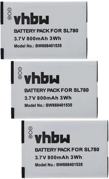 vhbw 3x Akku kompatibel mit Siemens Gigaset SL350, SL350H, SL450, SL400A, SL400, SL400H schnurlos Festnetz Telefon (800 mAh, 3,7 V, Li-Ion)
