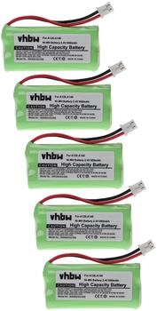 vhbw 5x Akku kompatibel mit Siemens Gigaset A150, A16, A140 weiß, A145, A160, A165 schnurlos Festnetz Telefon (800mAh, 2,4V, NiMH)