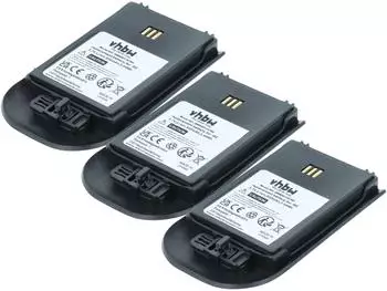 vhbw 3x Akku kompatibel mit Unify Openstage WL3 Plus schnurlos Festnetz Telefon (930 mAh, 3,7 V, Li-Ion) Schwarz
