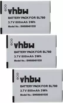 vhbw 3x Akku kompatibel mit Unify OpenStage SL4 Professional, OpenStage SL5, OpenScape SL5 schnurlos Festnetz Telefon (800 mAh, 3,7 V, Li-Ion)