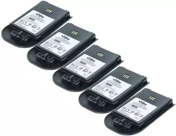 vhbw 5x Akku kompatibel mit Ascom 9D62, D62 DECT, i62 Messenger, i62, DH4-ACAB schnurlos Festnetz Telefon (930 mAh, 3,7 V, Li-Ion) Schwarz