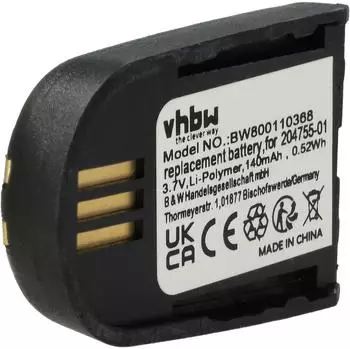 vhbw Akku kompatibel mit Plantronics Savi WH500A, W740-M, W745, WH500 Wireless Headset Kopfhörer (140mAh, 3,7V, Li-Polymer) - Ersatz für 204755-01