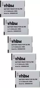 vhbw 5x Akku kompatibel mit Unify OpenStage SL6, SL400, SL450 schnurlos Festnetz Telefon (800 mAh, 3,7 V, Li-Ion)