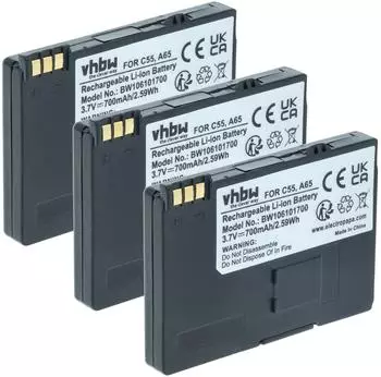 vhbw 3x Akku kompatibel mit Siemens Gigaset SL3, SL37H, SL2 Professional, SL37, SL370, SL375 schnurlos Festnetz Telefon (700 mAh, 3,7 V, Li-Ion)