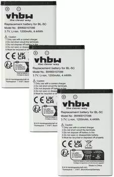vhbw 3x Akku kompatibel mit Agfeo DECT 60, DECT 60 IP Handy Smartphone Telefon (1200 mAh, 3,7 V, Li-Ion)