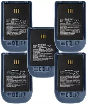 vhbw 5x Akku kompatibel mit Ascom 9D62, D62 DECT, i62, DH4-ACAB schnurlos Festnetz Telefon (900 mAh, 3,7 V, Li-Ion) Blau Grau