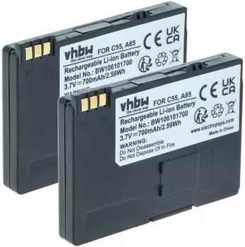 vhbw Akku 2x Li-Ion 700mAh 3,7V für Gigaset SL2 (VHBW4250667335649)