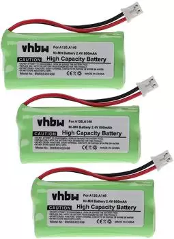 vhbw Ersatzakku 3er-Set NiMH 800mAh 2,4V f&uuml;r Gigaset A26/A245/A260 (176198939-3)