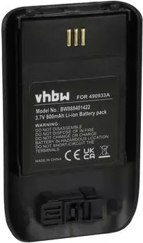 vhbw Ersatzakku f&uuml;r schnurloses Festnetztelefon 800mAh, 3,7V, Li-Ion (VHBW4065705581113)