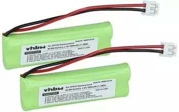 vhbw Akku NiMH 500mAh 2,4V f&uuml;r Schnurlostelefon, 2er-Pack (41520868-23)