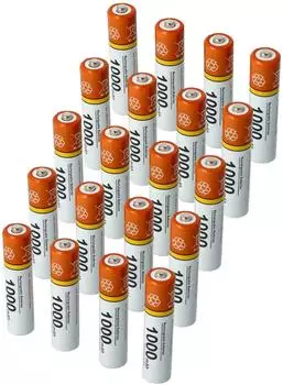 vhbw 20x AAA Micro Akku NiMH 1000mAh 1,2V (118593451-88)