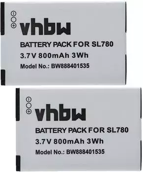 vhbw 2x Akku f&uuml;r Gigaset SL800H Pro / SL750H / SL78, Li-Ion 800mAh 3,7V (VHBW4064115088441)
