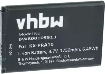 vhbw Ersatzakku f&uuml;r KX-PRA10 / KX-PRA10EX, Li-Ion 1750mAh 3,7V (55378960-3)