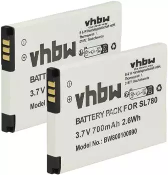 vhbw Ersatzakku f&uuml;r Gigaset SL450 / SL400 / SL350 Li-Ion 700mAh 3,7V, 2er-Pack (VHBW4251156590433)