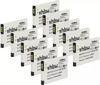 vhbw Akku-Set 10x Li-Ion 700mAh 3,7V f&uuml;r Gigaset SL785/SL780/SL78/SL750H (171980080-5)
