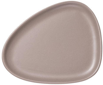 LINDDNA Curve Stoneware kleiner Teller 19 x 22cm Warm Grey