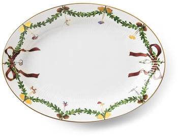 Royal Copenhagen Star Fluted Christmas ovaler Teller 25,4x34,5 cm