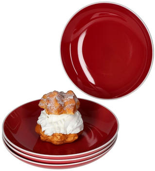 MamboCat 4er Set Linus rot Kuchenteller Dessertteller Frühstück skandinavisch Winter