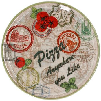 MamboCat Pizzateller Moskau grün Ø 33 cm Servier-Platte XL-Teller Porzellan große Platte