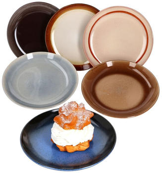 MamboCat Earth 6er Set Kuchenteller 6 Personen 6 Farben Dessert-Teller Frühstücks-Platte
