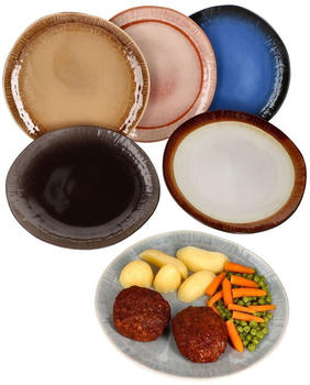 MamboCat Earth 6er Set Speiseteller Ø26,5cm 6 Personen 6 Farben Essteller Grill-Platte