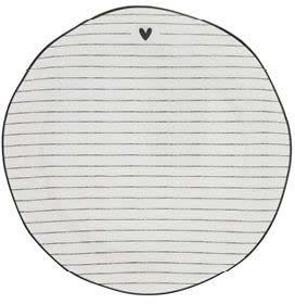 Bastion Collections Dessertteller HEART STRIPES weiß mit schwarzen Streifen 16cm
