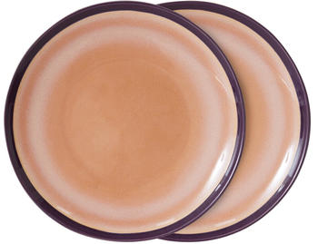 HKliving 70's Ceramic Dinner Teller 2er-Set bedrock Ø 29 cm Höhe 2 cm