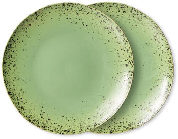 HKliving 70s Ceramics Essteller 2er-Set kiwi à Ø 29 cm Höhe 2 cm