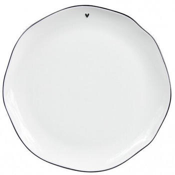 Bastion Collections Speiseteller, Essteller KLEINES HERZ schwarz D. 27cm Keramik