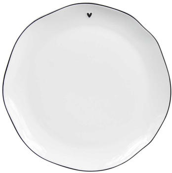 Bastion Collections Frühstücksteller KLEINES HERZ weiß D. 23cm