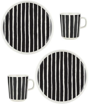 Marimekko Oiva Piccolo Frühstücksset 4 Teile White-black