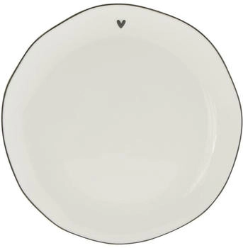 Bastion Collections Kuchenteller HEART weiß mit schwarzem Herz D. 19cm Keramik