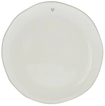 Bastion Collections Kuchenteller HEART weiß mit grauem Herz D. 19cm Keramik