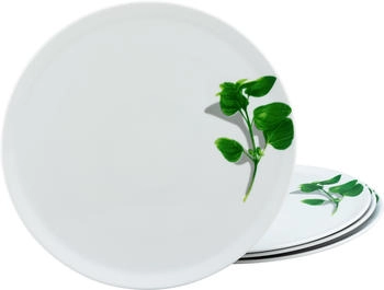 CreaTable Pizzateller BASILIKUM wei&szlig; / gr&uuml;n 33 cm 4-teiliges Set