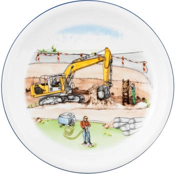 Seltmann Weiden Compact Fr&uuml;hst&uuml;cksteller bunt 19 cm Auf der Baustelle