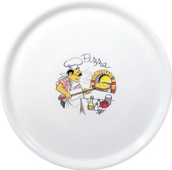 Hendi Pizzateller wei&szlig; Muster: Pizzabacken 33 cm