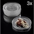 COFI1453 Glas- / Dessert- / Kuchen- / Gebäck- / Servierteller transparent 17 cm 3-er Set