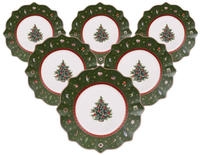 Villeroy & Boch Toy's Delight Fr&uuml;hst&uuml;cksteller &oslash; 24,5 cm gr&uuml;n 6er Set