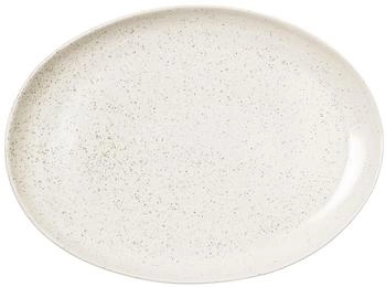 Broste Copenhagen Nordic Vanilla Teller oval 35,5cm Cream with grains