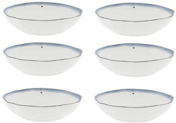 Bastion Collections 6er Set Suppenteller IRIS BLUE EDGE mit Farbverlauf D. 21cm