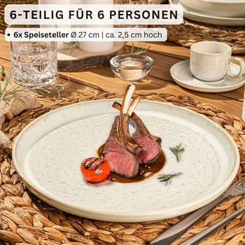 Sänger Speiseteller creme 6 Stück