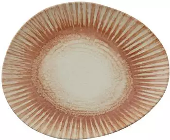 Rosenthal Arthur Krupp Stoneware Sunlight Red Teller flach oval 31x26cm