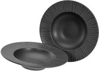 CreaTable Pastateller "Vesuvio Black, Pasta Gourmetteller Set 2-tlg" Teller Set,