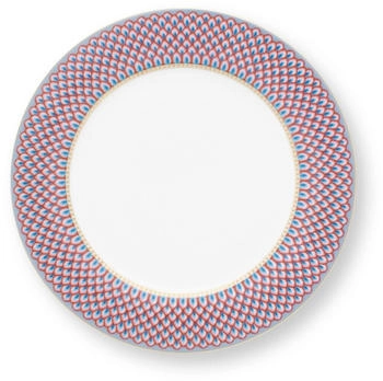 PiP Studio STUDIO Flower Fest. Scallop Teller LightBlue/red 26,5cm