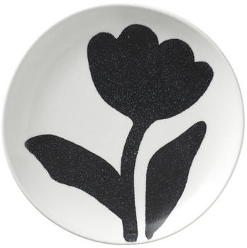 Broste Copenhagen Flora Teller black/off white Ø15cm
