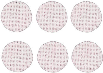 Bastion Collections 6er Set Frühstücksteller Hearts all over weiß rosa D. 23cm