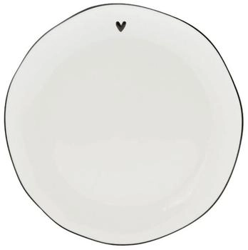 Bastion Collections Dessertteller Heart mit schwarzem Herz D. 16cm