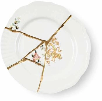 Seletti Kintsugi fruit plate in porcelain and 24 carat gold, model 2