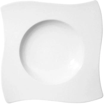 Villeroy & Boch NewWave 4er Set Suppenteller quadratisch 25cm weiß Porzellen